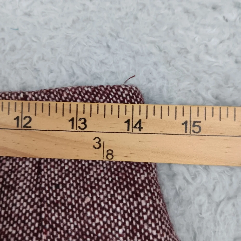 J.G. Hook Skirt Pencil 8 Burgundy Tweed Wool Blend 23-0371-7